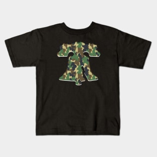 Philadelphia Liberty Bell Military Green Philly Fan Service Member Kids T-Shirt